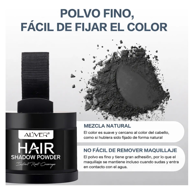 Polvo Para Volumen Cabello Maquillaje Fibra Capilar Cubre Ra