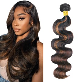 Ombre Bundles P1B30 Body Wave Human Hair Bundle 8A Grade Fb30 Highlight Body Wave 1 Bundle 20 Inch Two Tone Black Mixed With Light Brown Bundles 1B30 Remy Hair