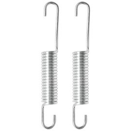 CADUFUELLY 2 Pcs 12.5cm Motorcycle Foot Bracket, Metal Silver Tone Kickstand Return Spring, Side Stand Spring Replacement for Suzuki GN125 GS125