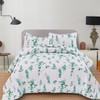 JSD 3 Piece Eucalyptus Leaves Comforter Set Queen Size, All