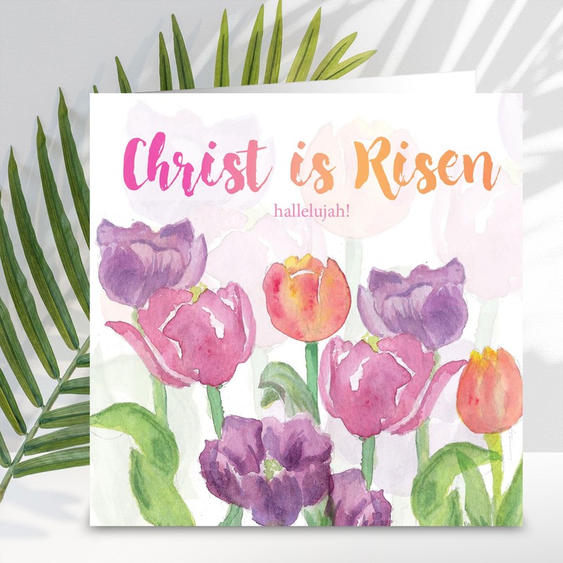 Religious Easter Cards - Christ is Risen, pack of 5,