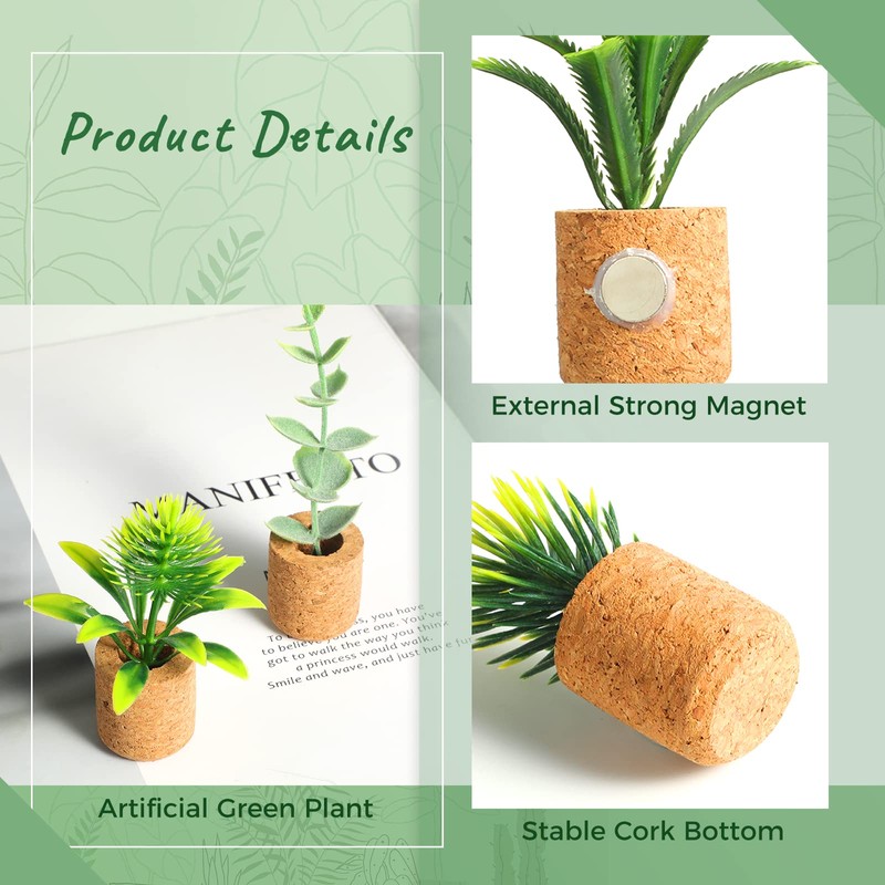 Joyibay Plant Fridge Magnets Mini Succulent Magnets Artificial Plants Refrigerator