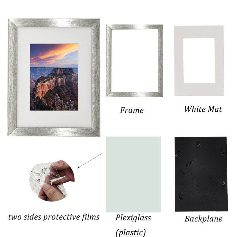 A5 Photo Frame Gallery Picture frame with A6 mat,Freestanding and