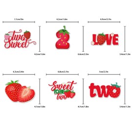 18pcs Strawberry Happy Birthday Summer 2 Years Old Birthday Cupcake Toppers Happy 2nd Birthday Fruit Theme Cupcake Picks Red Two Sweet Themed Birthday Party Supplies