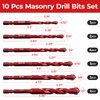 Keewaki Masonry Drill Bit Set - 10-Piece Hex Shank Set