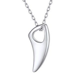 PROSTEEL Sterling Silver Tooth Mens Necklace Masculine Spear Cool Men Chain 18inch Wolf Claws Shark Sharp Teeth Pendant