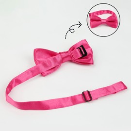 Alizeal Pre-tied Boy's Bow Tie Fancy Plain Adjustable Bow ties, Hot Pink