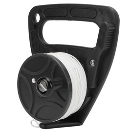 Diving Reels Dive Rope Spool Finger Reel Multi Purpose with 46m White Wire for Cave Exile DivingBlack