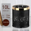 Luxury Metal Waste Bin with Leather Cover,Open Top Office Wastebasket,Double