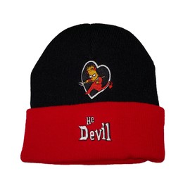 Winterhat Bart He Devil, Black With Red