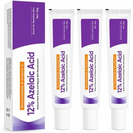 Crema Facial con Ácido Azelaico 12% Niacinamida Vitamina C 3 Piezas 60g Bálsamo facial en barra con textura suave para rutina diaria