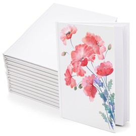 ZEAYEA 12 Pack White Hardcover Blank Book, 6 x 8 Inch Blank Notebook Journal, Unlined Hardcover Sketchbook, 24 Sheets/ 48 Pages Per Book, Ideal for Drawing, Art, Students and Office Supplies