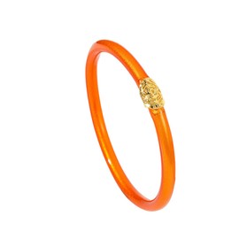 Pingyongchang Candy Color Glitter Resin Bangle Friendship Bracelets Lightweight Soft Silicone Plastic Stack Wristband for Women Men 70s 80s Holiday Beach Jewelry Birthday Party Gifts-Bright Orange