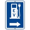 EV Charging Direction Sign – 12"x18" Reflective Aluminum, Weatherproof, Rust-Free