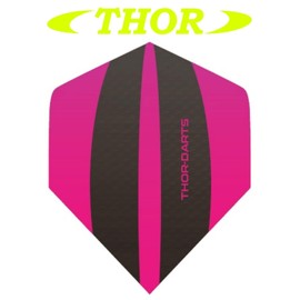 THOR-DARTS Exclusiv-Line: 9 Pink Darts Flights HD-240 F3 Pink / Grey Dart Flights Extra Long Durable Thickness > 100 Micron (9 Pieces (3 Set), Pink) Dart Flights Extra Thick Magenta Pink