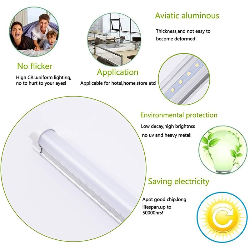 WAHADI (Pack of 6) 4FT LED Shop Light 24W 4