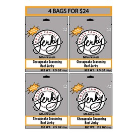 Moses Family Jerky, Old Chesapeake Bay Seasoning Beef Jerky, 2.5 Ounce (Pack of 4), Bite Sized Sliced Meat