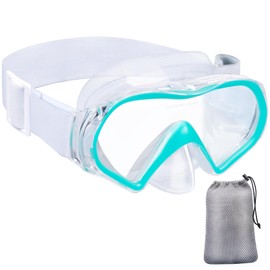 Aegend Swimming Goggles Scuba Snorkeling Mask for Adults, Tempered Glass with Panoramic View Anti-Leak and Anti-Fog Technology, Adjustable Soft Knitted Strap for Swimming Snorkeling Scuba Green