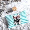Mugod Cushion Cover Case French Bulldog with Sunglasses on Blue