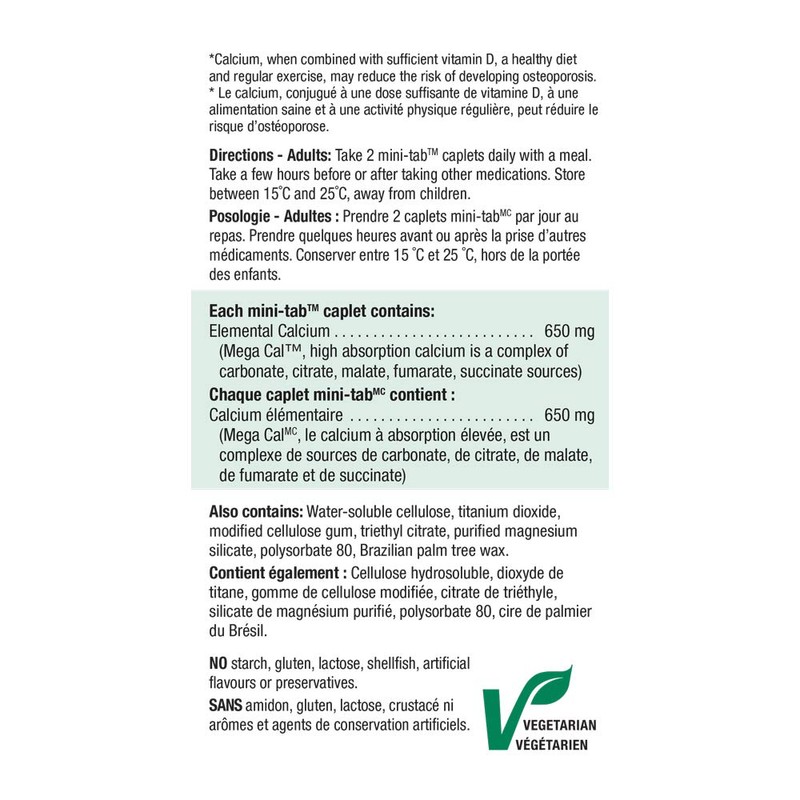 Jamieson Jamieson MegaCal Calcium 650mg 100+20 Tablets