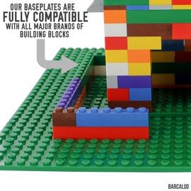 Peel-and-Stick Baseplates - 10 Inch x 10 Inch Baseplate - Green 4 Pack Compatible with All Major Brands