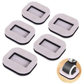 SamHeng 5 Pcs Furniture Caster Cups, Anti-Sliding Felt Feet Protector Pads Chair Leg Coasters Floor Protectors, Bed Sofa Wheel Stoppers Anti-Slip Pads Silent Chair Pulley Fixator (Light Grey)