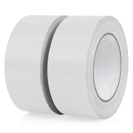 T.R.U. Set of 2 White Durable Duct Tape Rolls, 11 Mil Thickness, 2 Inches by 30 Yards, High Strength, Flexible, No Residue, Water-Resistant and Tearable by Hand, Versatile for Indoor and Outdoor Use