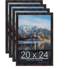 wallsthatspeak 20x24 Espresso Brown Picture Frame for Puzzles Posters Photos or Artwork, Set of 4