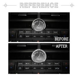 1797 Compatible Clock for Lexus Accessories Bling Parts NX NX200 NX300 F Sport AWD FWD Time Cap Covers Decal Interior Decoration Women Men Crystal Stylish Cute Silver