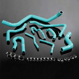 G-PLUS Silicone Radiator Coolant Hose Kit Clamps Replacement For 1992-2000 HONDA CIVIC D15 D16 SOHC EG/EK Fluorescent 9PCS