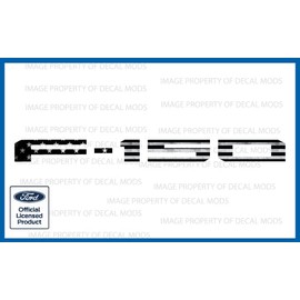 Decal Mods 2021-2024 Tailgate Insert Decals Letters Inlays Indent Stickers (Thin Decal NOT Raised Letters) for Ford F150 (2021-2024) (Black & White Distressed USA Flag) | FG1R4