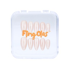 Fling Olas Press-on Nails, Handmade with Gel UV Finished, False nails, Reusable, Almond Shape for Women, Hailey, Large Size
