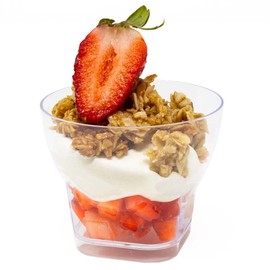 48 Pack Tiny 3 oz. Rum Shot Mini Dessert Parfait Cup Professional-Grade Recyclable Transparent Clear Durable Disposable Plastic for Wedding, Banquets, Buffets and Events CMJJ