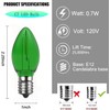 VENUSOP 2 Pack 120 Volt E12 Socket C7 Green Christmas