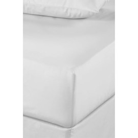 HOMELIFE Non Iron Plain Dyed Deep Fitted Sheet White Single
