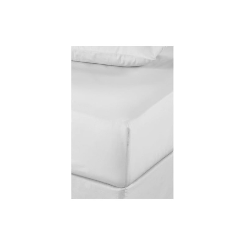 HOMELIFE Non Iron Plain Dyed Deep Fitted Sheet White Single
