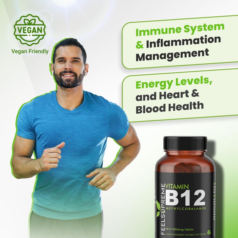 Vitamin B12 60 x 1000mcg Tablets - High Strength Supplement