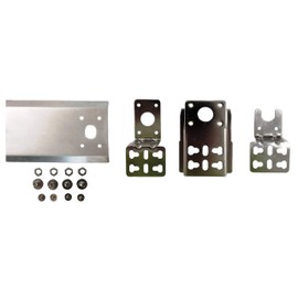 OneGrill Chrome Steel Universal Style Grill Rotisserie Mounting Bracket Set with Integrated Aluminum Heat Shield