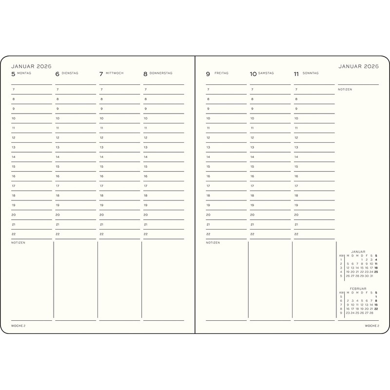 LEUCHTTURM1917 372574 Weekly Planner Composition (B5) 2026, 12 Months, Rising