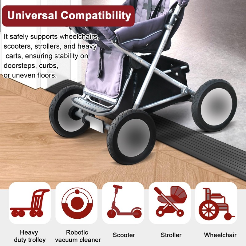 Threshold Ramps for Doorways Self-Adhesive Natural Rubber Power Wheelchair Ramp