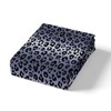 Homemissing Kids Blue Grey Black Sheet Set Double Leopard Stripes