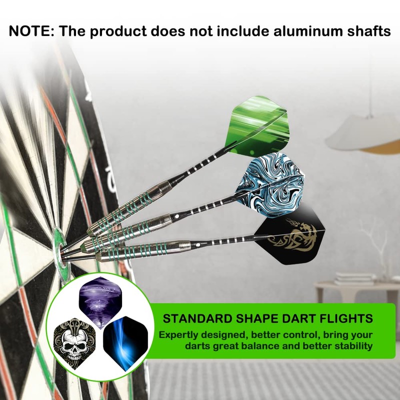 Chyaya Darts,18 Pcs Dart Flights Standard Shape Dartset Feather Replacement