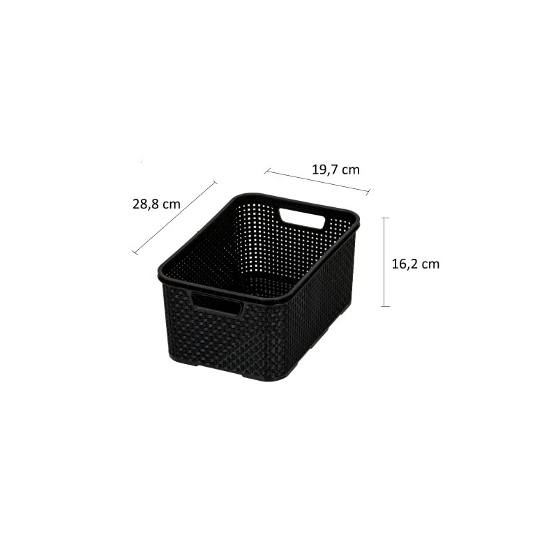 BranQ - Home essential Set of 3 Plastic Rattan Baskets