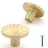Gelewuld Round Cabinet Knobs, 6 Pcs Drawer Knobs, Kitchen Gold