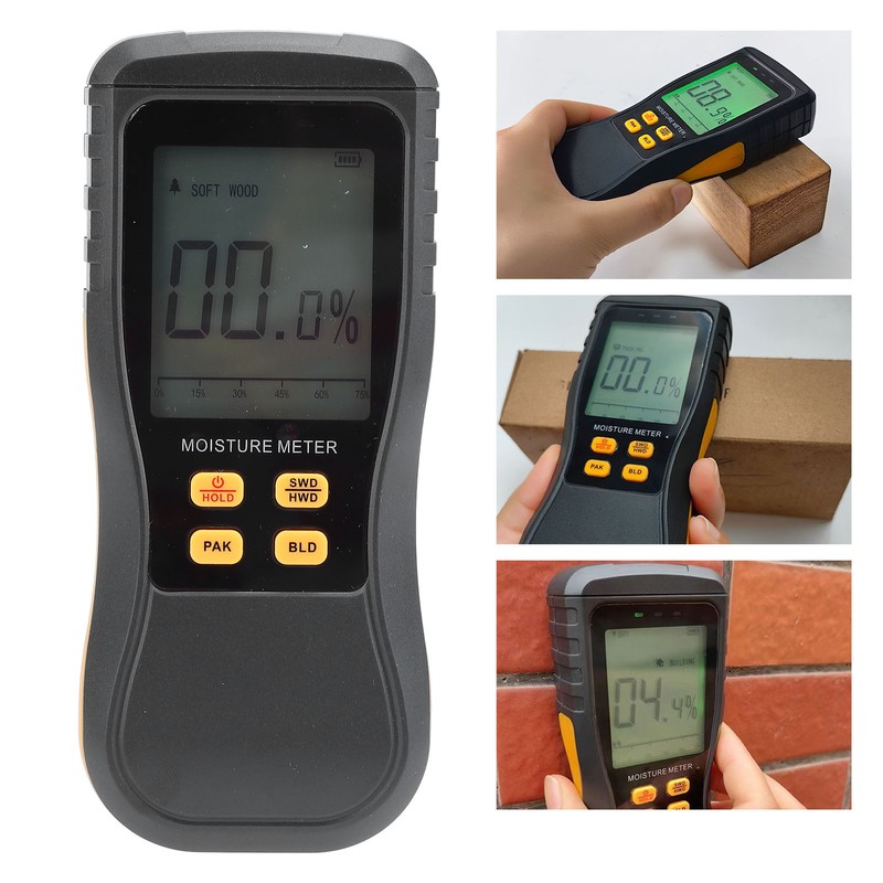 Moisture Meter Non Destructive Induction Moisture Detector for Softwood Hardwood