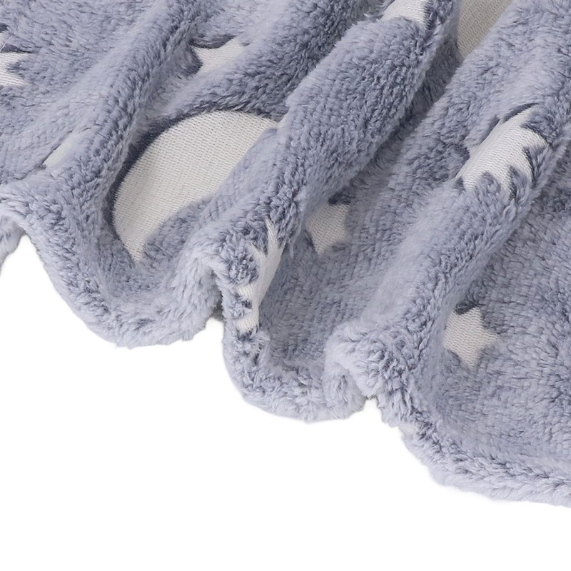 1.5x2m Luminous Blanket Double Side Flannel Star Moon Design Soft