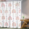 Ufeela Boho Rainbow Shower Curtain 72Wx84L Inch Extra Long Kids