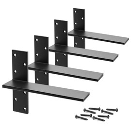Floating Shelf Brackets Heavy Duty 3/8" Thick 4 Pack 16" Lx2.5 W Hidden Free Hanging Countertop Support Bracket for Wall Floating Shower Bench, Vanity, Dishwasher, Granite