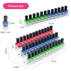 FFowcye Organizador de esmalte de uñas, soporte de 3 niveles para esmalte de uñas, soporte de tinta de acrílico para anteojos de sol, soporte de exhibición de aceite esencial con capacidad para hasta 36 botellas