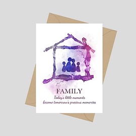 Family, Today's little moments become tomorrow's precious memories, A5 Greeting Card, Quote, Inspirational, New House, Moving, New Adventure
